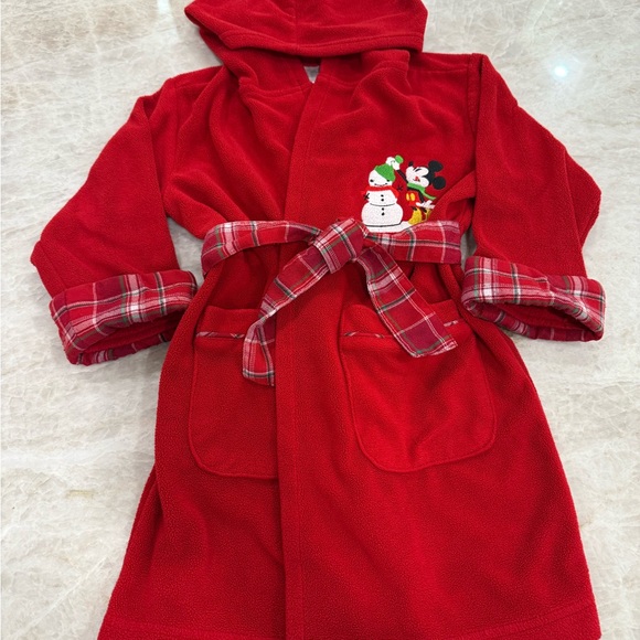 Disney | Pajamas | Vintage Disney Red Christmas Mickey Mouse Robe Size ...